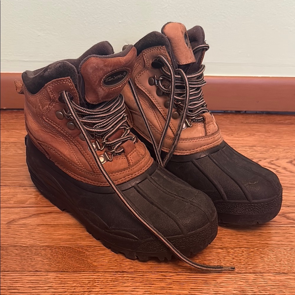 Thom McAn Brown and Black Winter Rain Boots